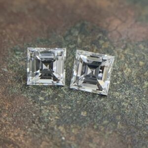 Carreu Cut Side Stone Diamond Pairs