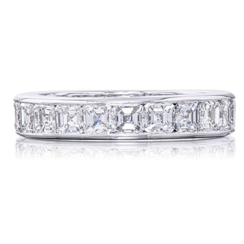square emerald channel setting eternity band1